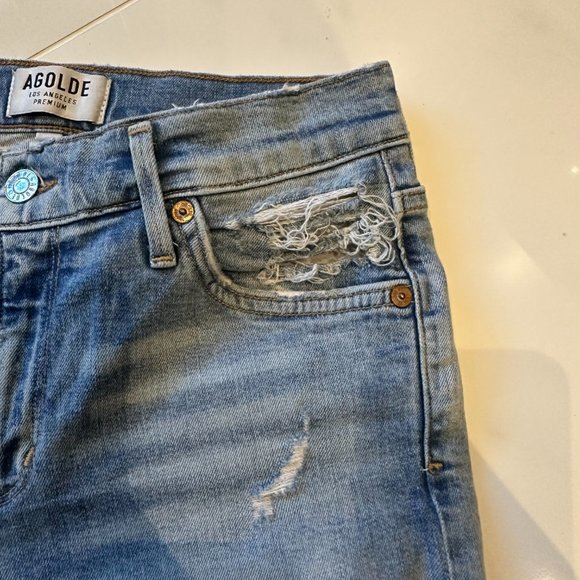 Agolde Sophie Crop High-waisted Ripped-Ankle Jean - Picture 9 of 16